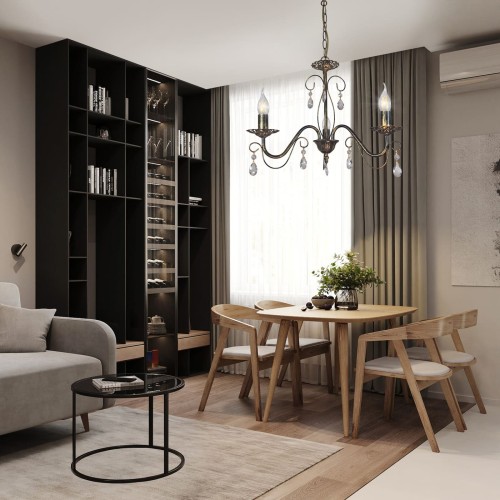 Люстра подвесная 3 ламп хрусталь Аврора S1154-3