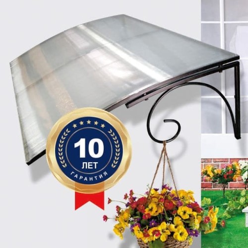 Козырёк над входной дверью металлический S4021