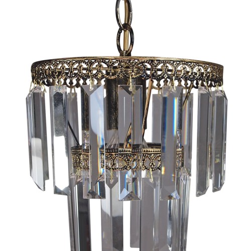 Хрустальная подвеска для люстры плашка золото