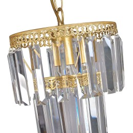 Хрустальная подвеска для люстры плашка золото