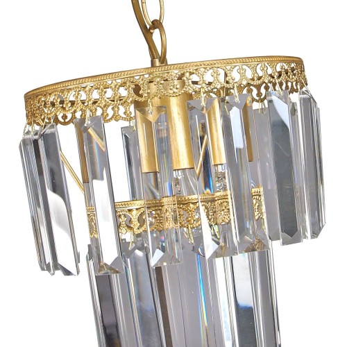 Хрустальная подвеска для люстры плашка золото