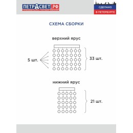 Люстра Петрасвет S2609-1, 1хЕ27 макс. 100Вт