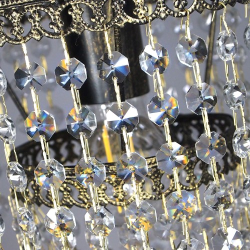 Люстра на кухню над столом с подвесками черная S2609-1