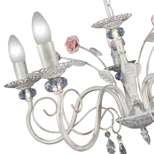 Люстра с хрусталем подвесная с цветами 5 ламп S1152-5