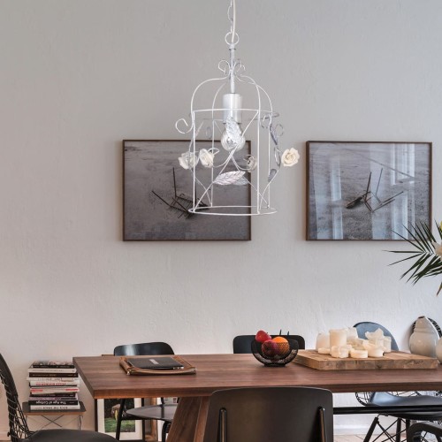 Люстра подвесная с цветами на кухню над столом розы S1266-1